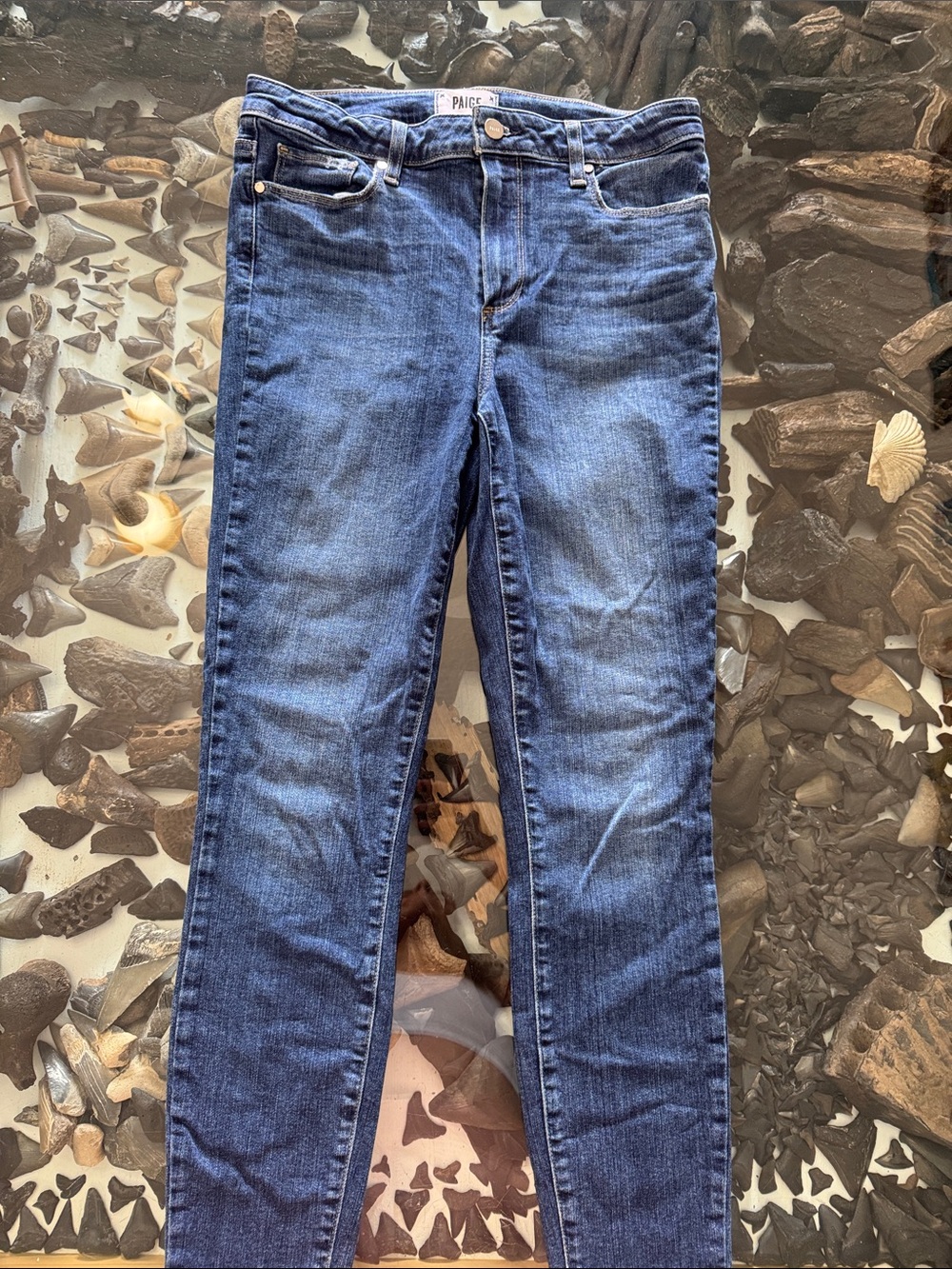 PAIGE Dark Blue Slim Stretch Jeans